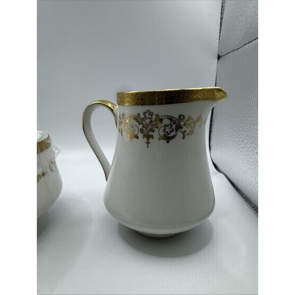 Mikasa COLONY GOLD Fine China Sugar Bowl And Creamer EUC JAPAN 5860 - Picture 5 of 8
